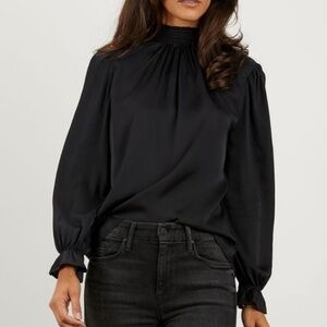 Tucker NYC Stella Black Silk Blouse XS
